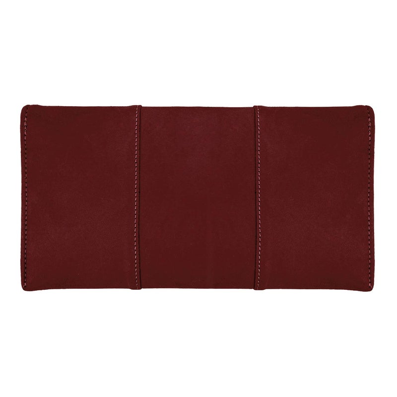 JNB Faux Microsuede Envelope Clutch, Burgundy Medium - Image 2